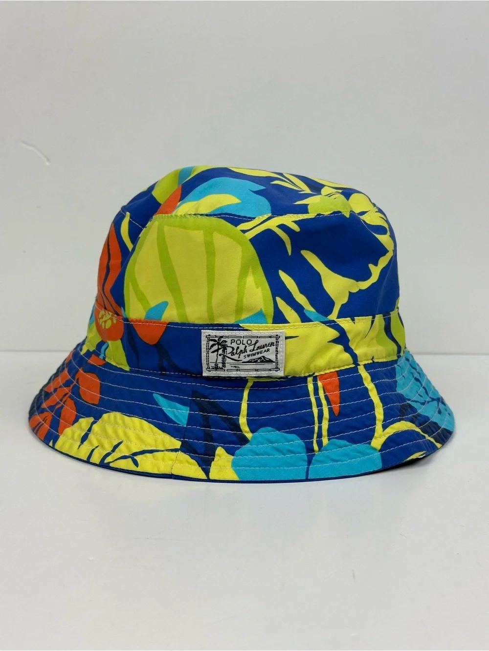 Polo by Ralph Lauren Hawaiian Print Blue & Green Reversible Bucket Hat